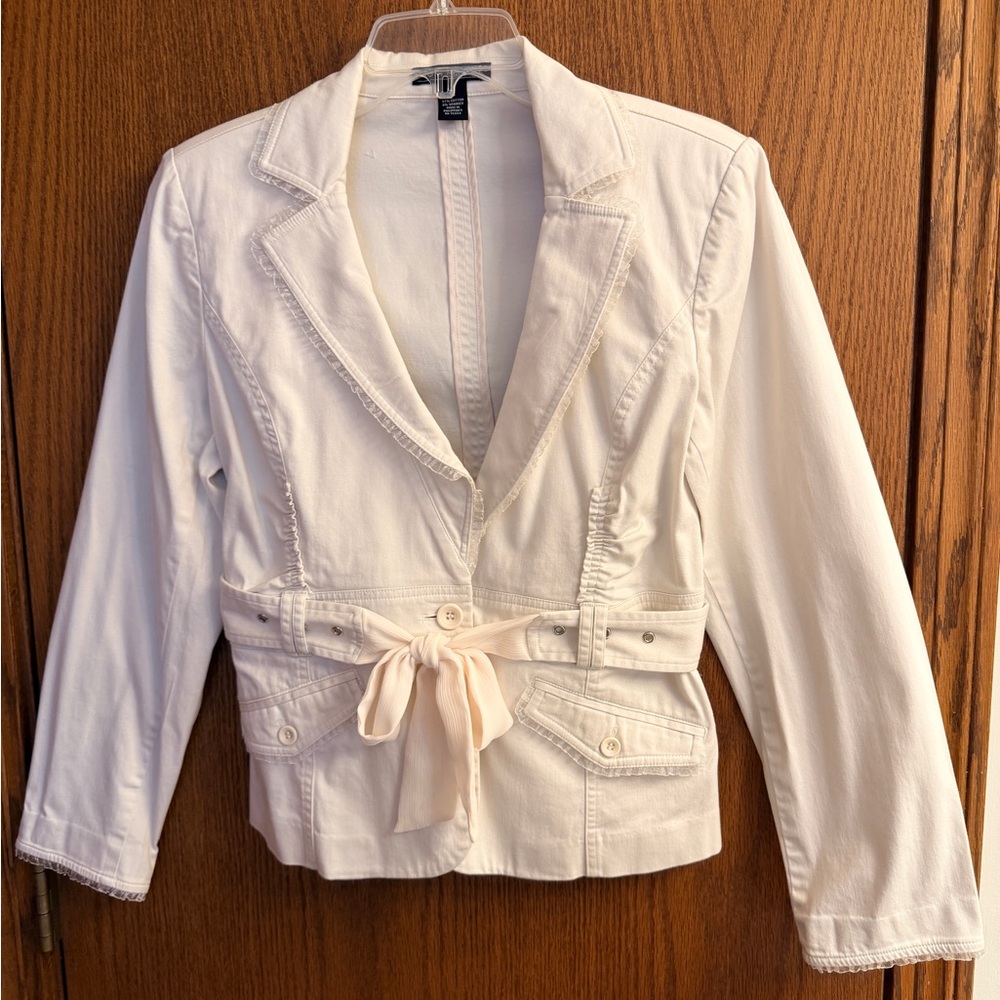 Willi Smith Cream Blazer with Tie-Front